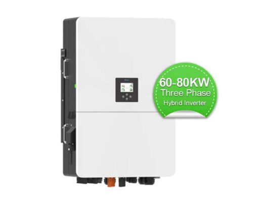 Φωτοβολταϊκό σύστημα για επιχειρήσεις με Inverter DEYE hybrid 80 KW ,  μπαταρίες LiFePo4  200 KW , 144  Bifacial panels 700 watt