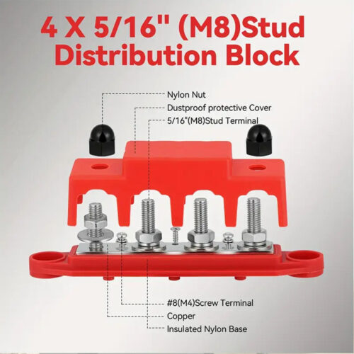 2 X BusBar 300A , μπάρες με αντοχή τουλάχιστον 15KW (μαύρη + κόκκινη)